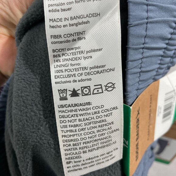 NEW Eddie Bauer Women's 12 Fleece-Lined Jogger Pants Blue Polyester Blned H819 - Picture 6 of 9